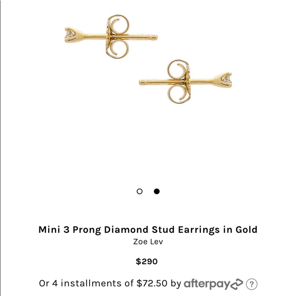 Mini 3 pong Diamond stud earrings in Gold by Zoe lev